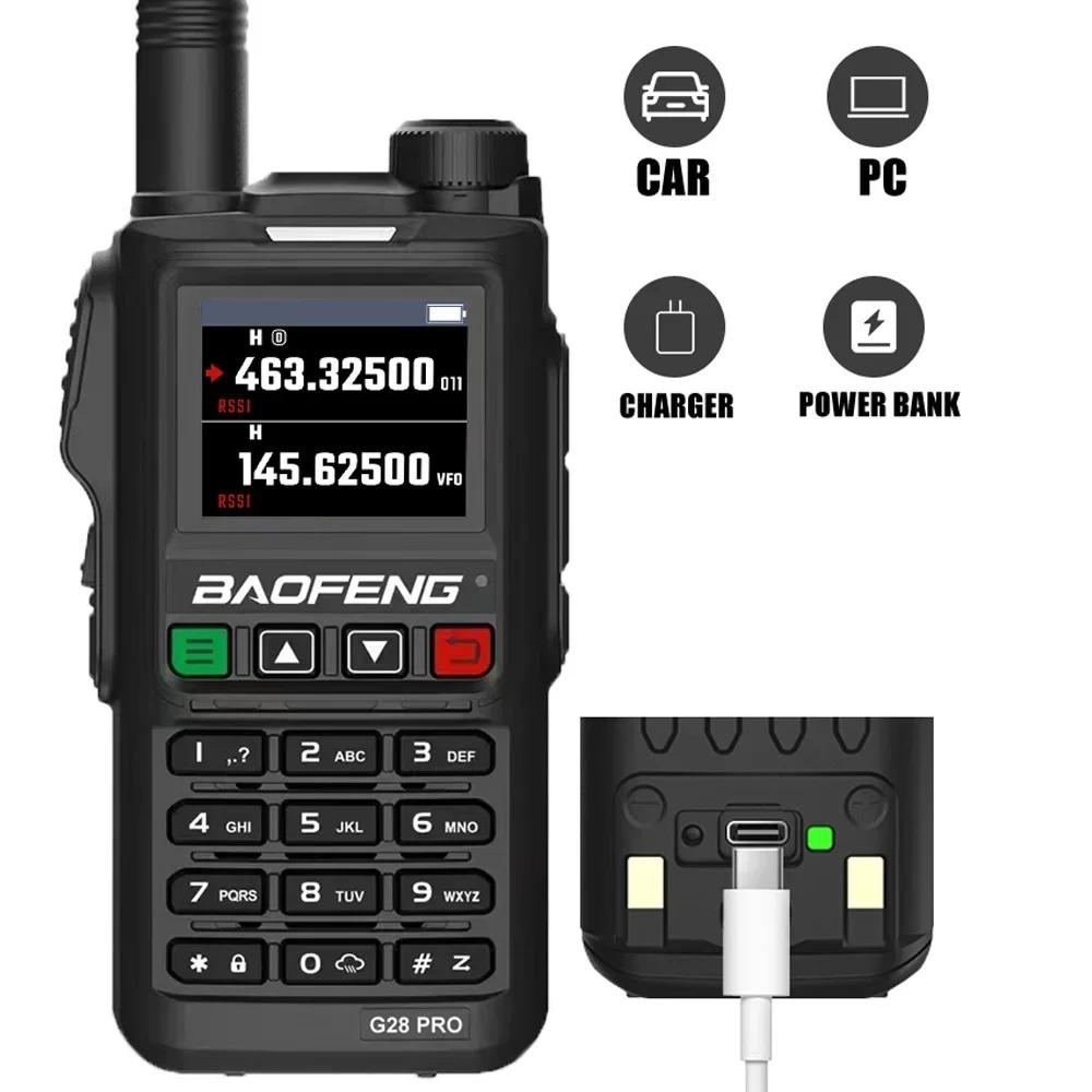 Baofeng UV-G28 Pro Walkie-Talkie 10W 4 Bands UHF VHF Type-C Charge 999 CH Two-Way Radios Powerful UV18H UV18 Transceiver