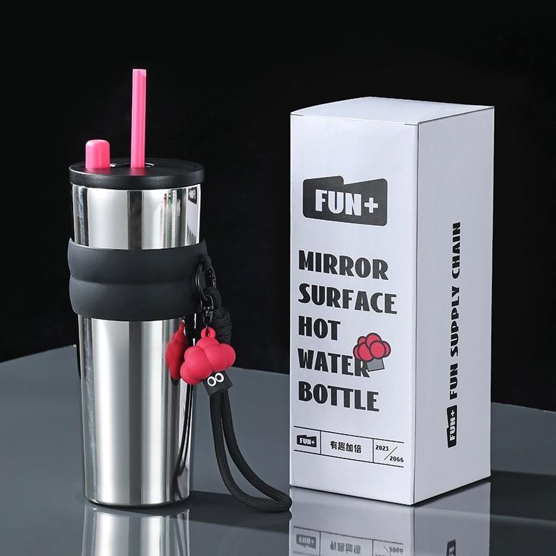 

Modern Design Double Wall Insulated Thermos With Thick Wall For Travel And Gifts Steel Finish