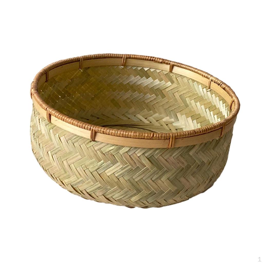 Woven Basket for Bread Serving And Storage Food Organizer Camping Desktop