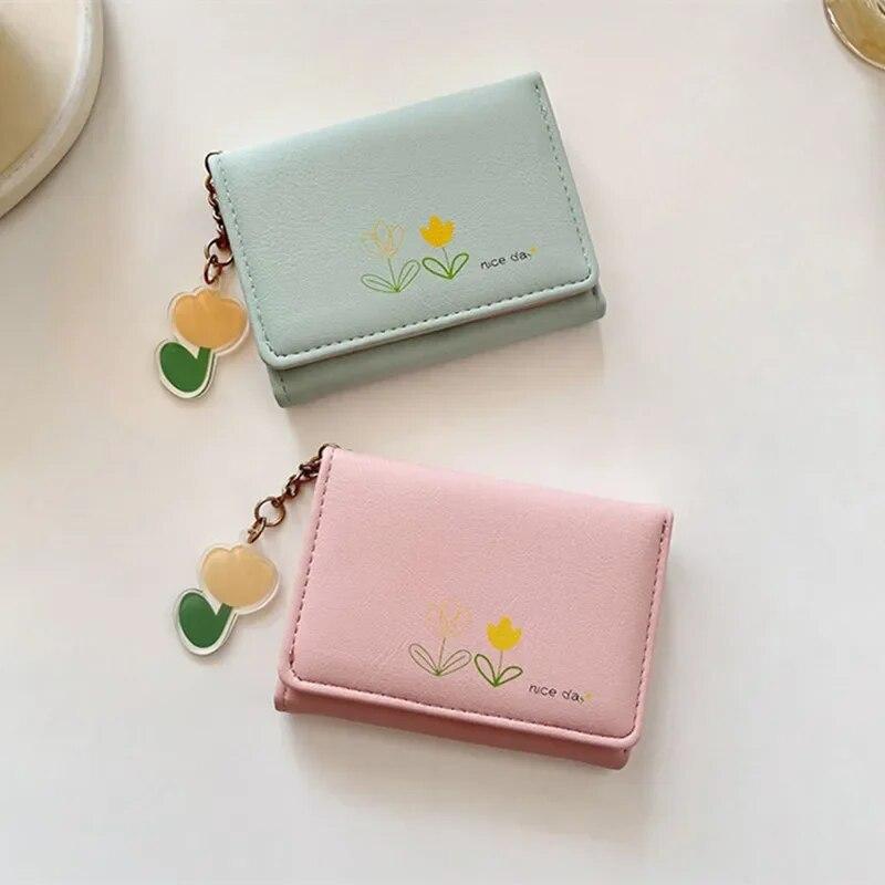 Portofele de designer de marcă, model floral, portofele mici pentru femei, din piele moale PU, mini geantă pentru monede, suport pentru carduri, geantă de modă pentru femei