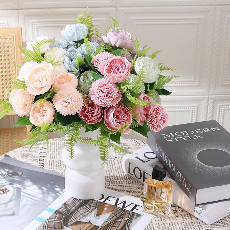 2/4pcs Silk Artificial Flowers peony hydrangea Hot sale Wedding bridal bouquet Home Room Table Garden wreath Festival Diy Decor