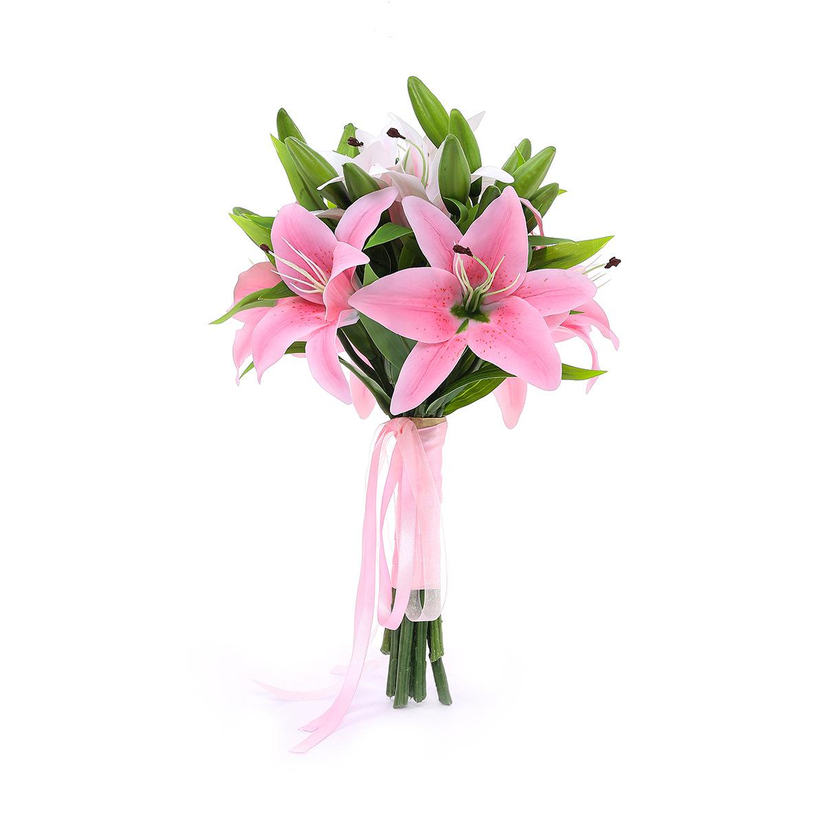 

Свадебный цветок Розовая лилия, имитация цветка, свадебная композиция, букет