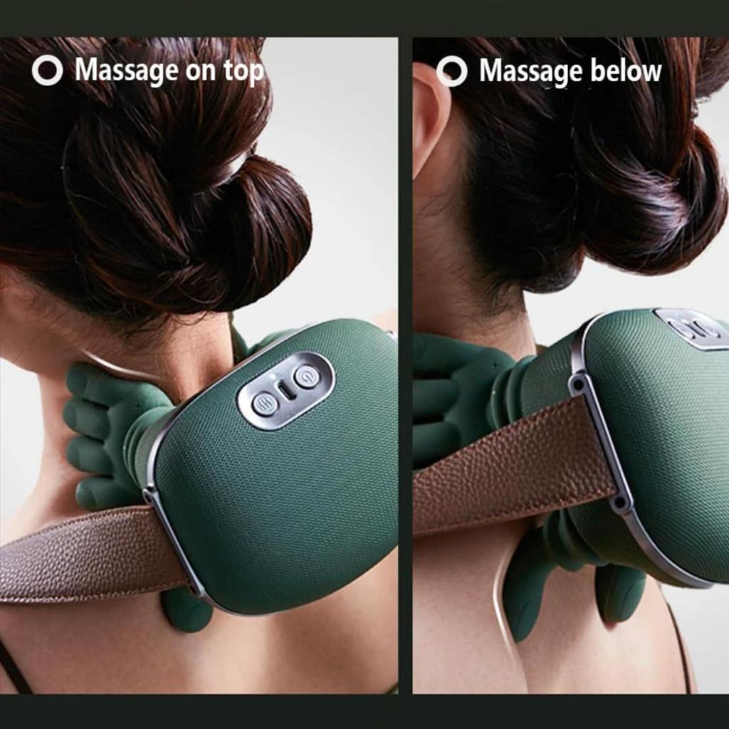 Cordless Neck Massager Deep Tissue 3 Speed 2 Heating Modes Rechargeable Electric Massage Device for Pain Relief Relaxation Gift