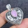 Natural Pink Chalcedony Gemstone 925 Sterling Silver Jewelry Pendant 1.46" ETC-13947