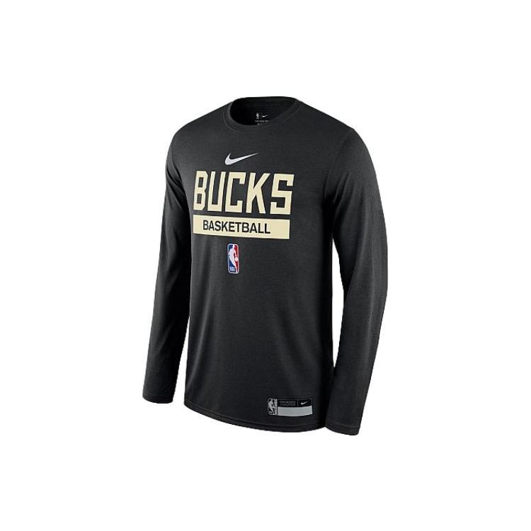 

New Nike Nba Milwaukee Bucks Practice Dri Fit L/S T shirt DR6528-010 XXL
