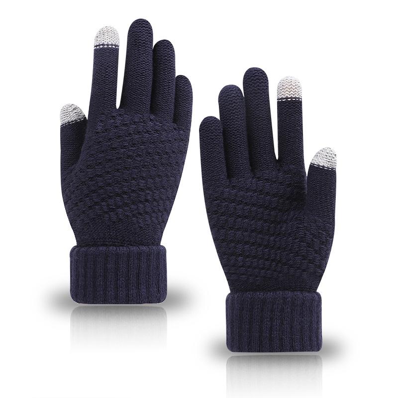 Winter Warm Knitted Gloves Mobile Phone Touch Screen Knitted Gloves Winter Thick Warm Adult Gloves for Men Women