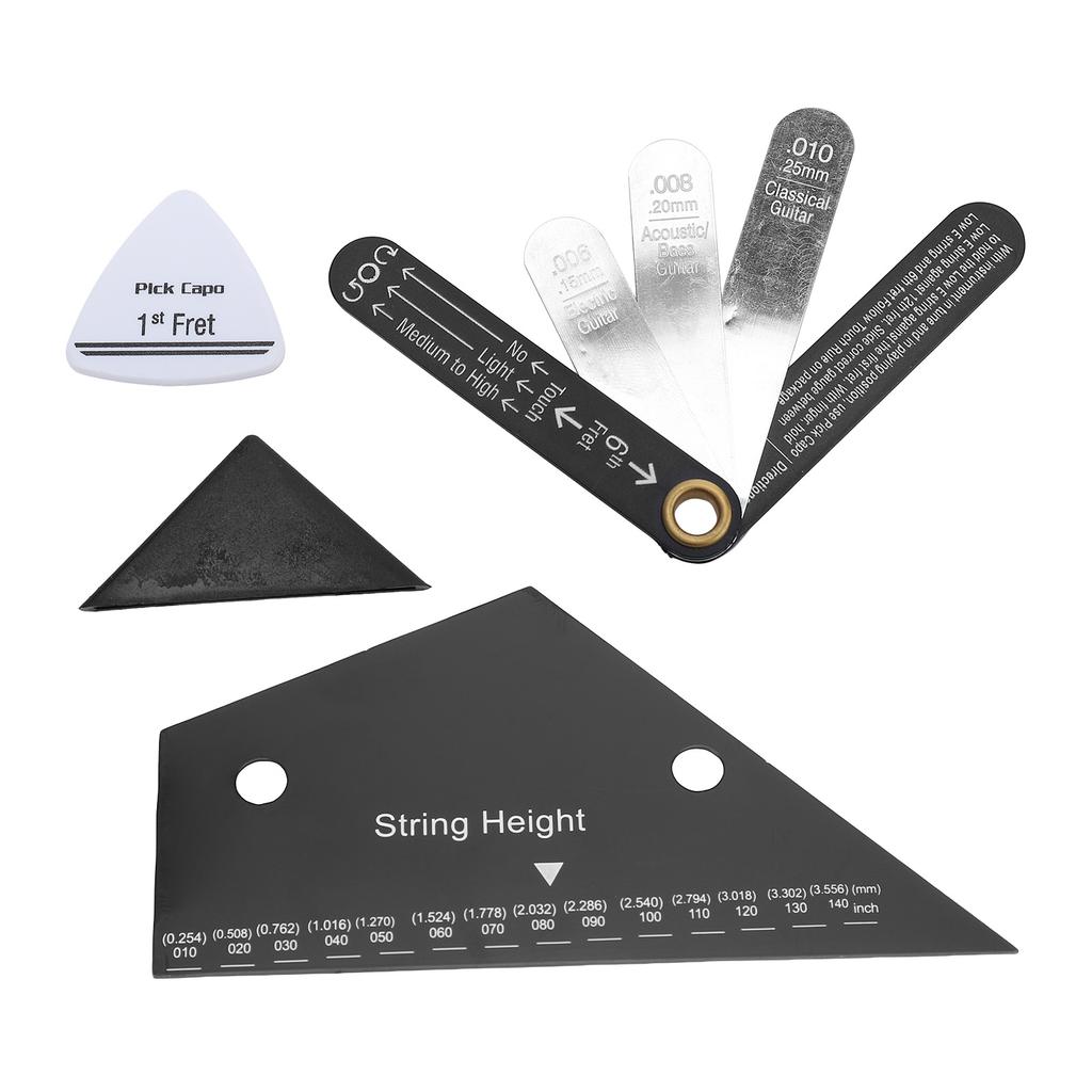 Guitar Measurement Tool String Action Ruler and Neck Relief Gauge Pick for Acoustic Electric Bass Guitar Setup