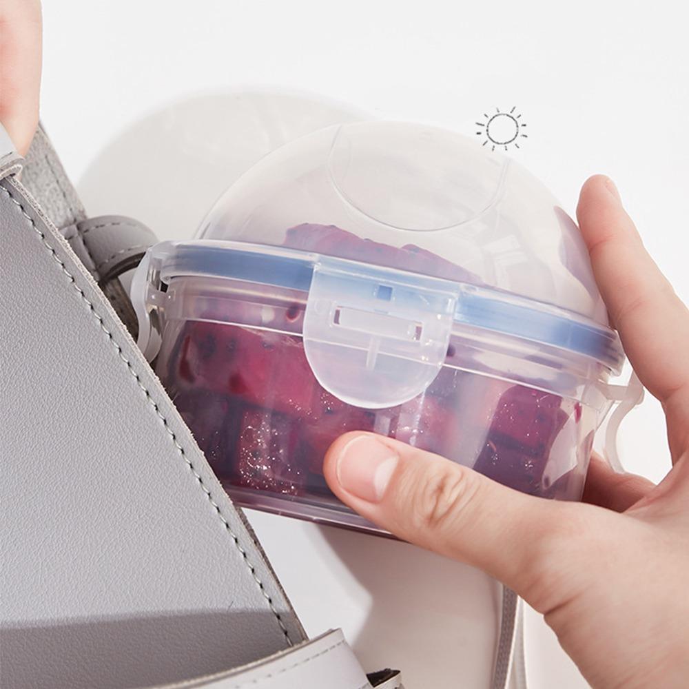 Practical Plastic Fruit Preservation Box with Lid Reusable Apple Storage Box Clear Multipurpose Circular Sealed Box Refrigerator