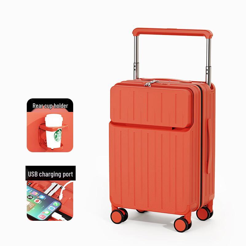 Kuaichi PC Front-Opening Travel Luggage with Wide Handle 20 inch