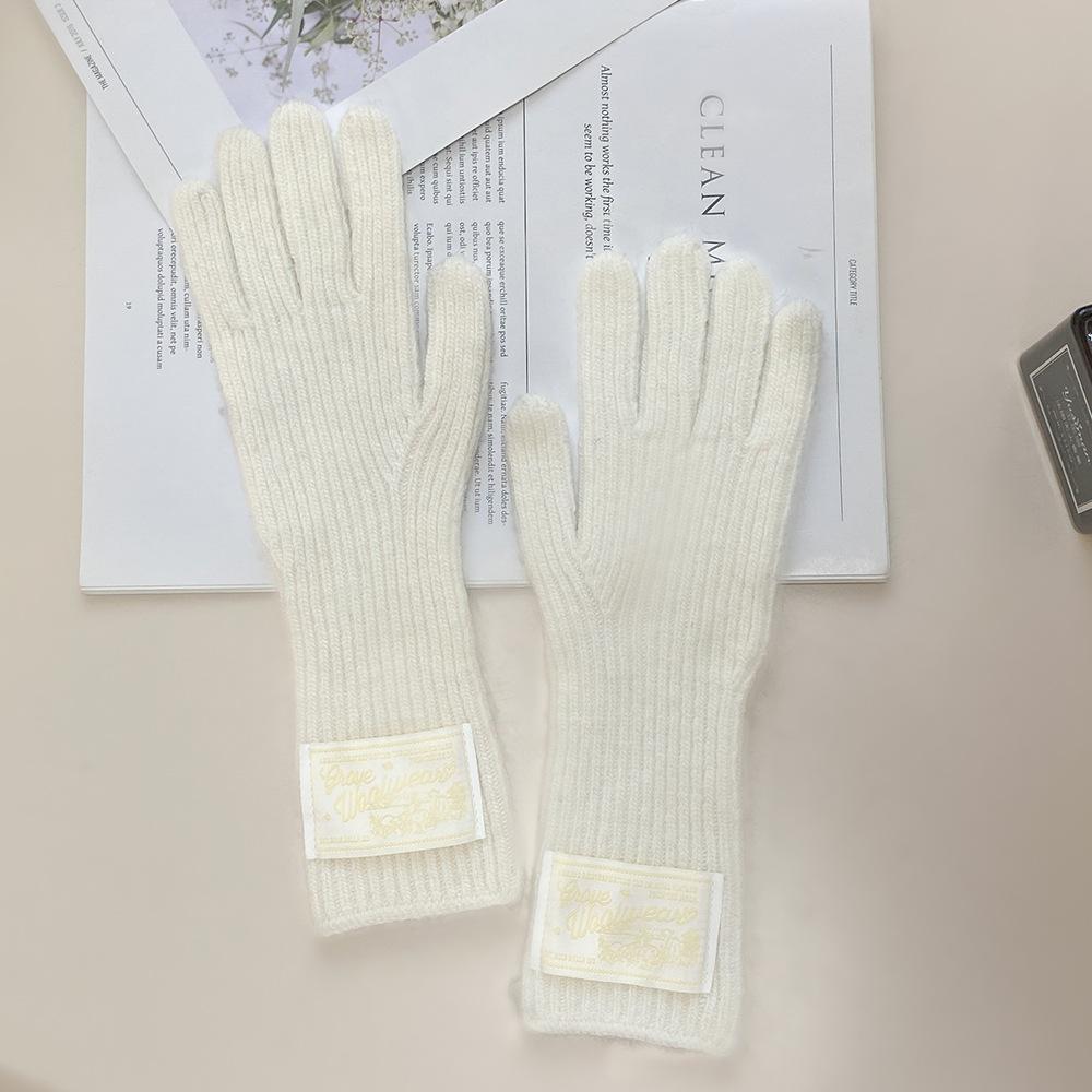 

New Winter Knitted Hat for Women Plus Velvet Cold Proof Korean Style Fashionable and Versatile Bear Cute Wool Strap Solid Color Hat average size