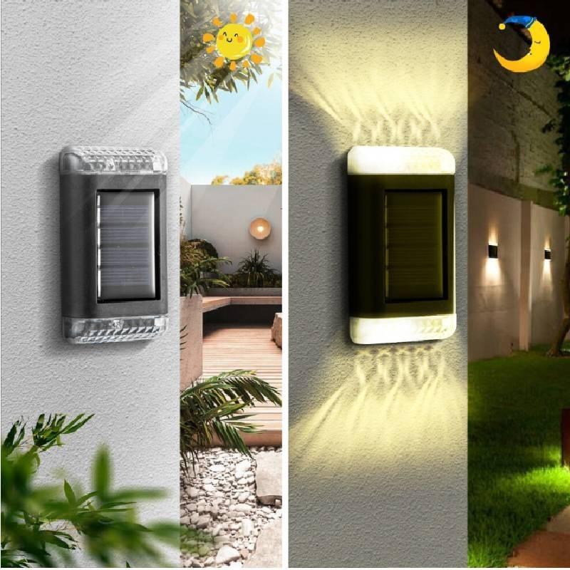 Innovative Solar Powered Dual Head Led Wall Light For Outdoor Garden And Patio Use