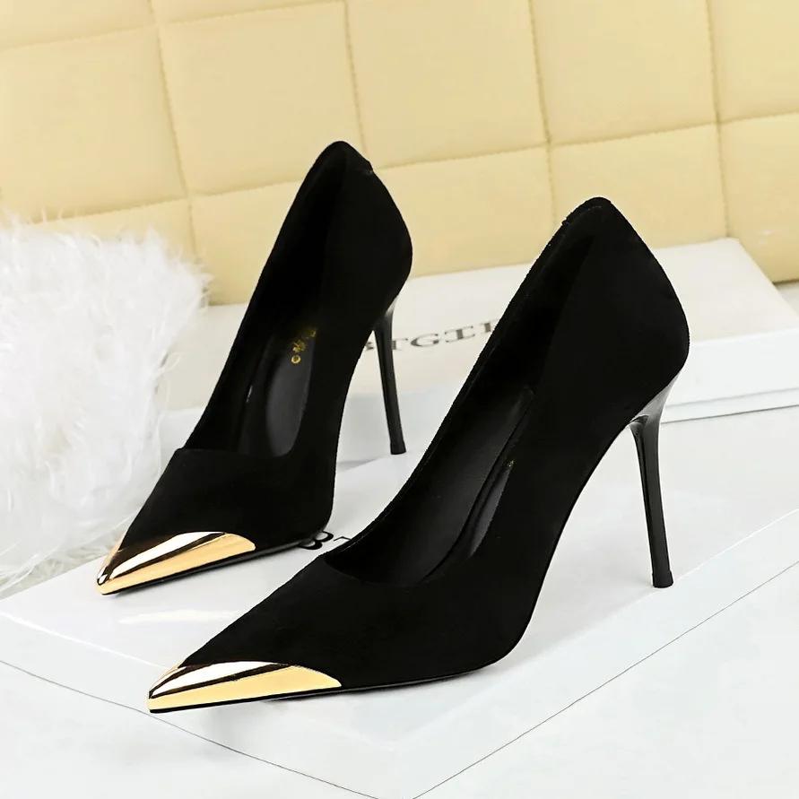 Fashion New Sexy Leopard Print Pumps Women Metal Head Shallow Elegant Office Shoes Comforts Frosted Designer High Heel Women's Shoes
