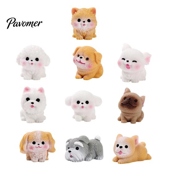 Small Decorative Figurines 2Pcs Mini Dog Figurines, Cute Resin Puppy Miniature Animal Figures, Car Dashboard Decorations Ornaments for Micro