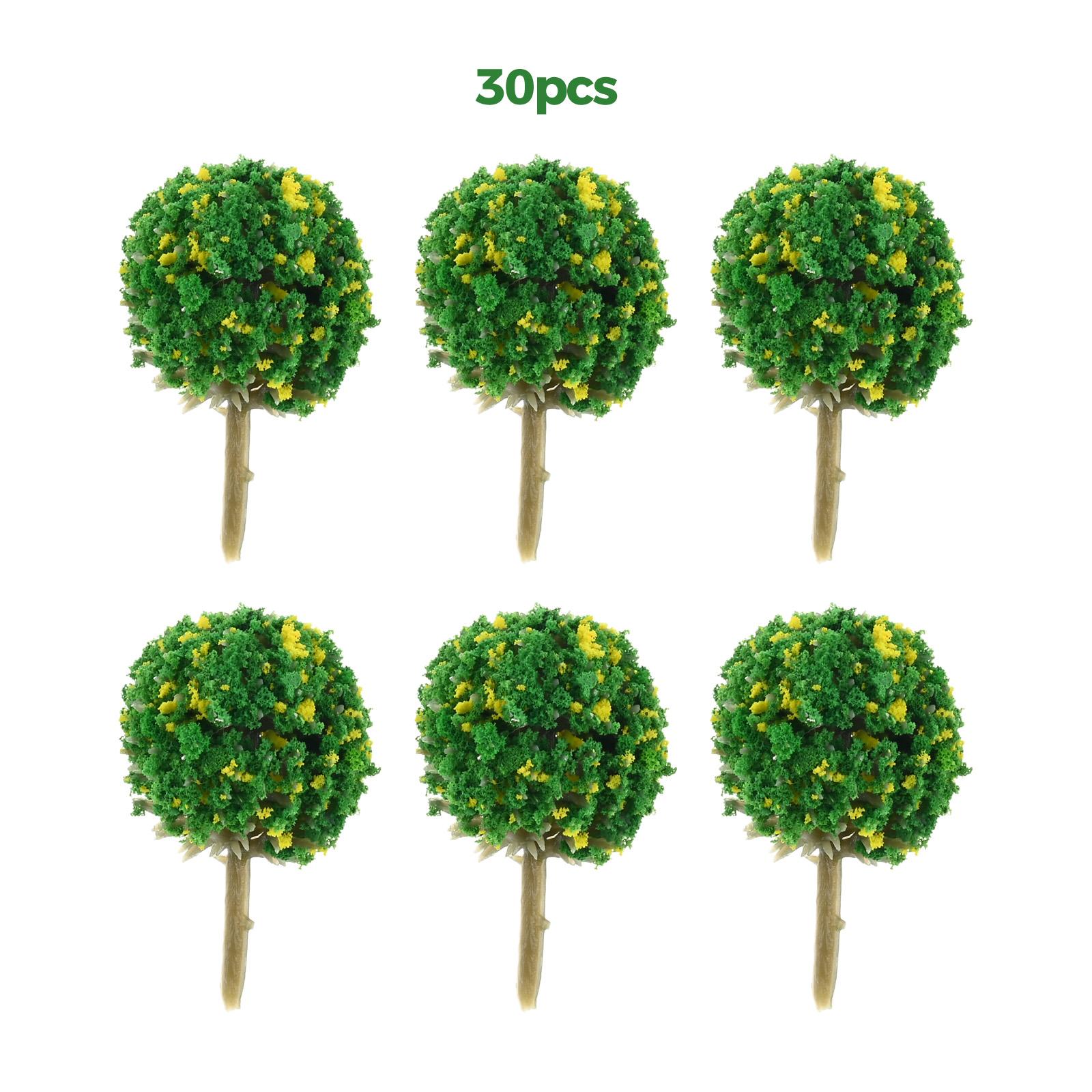 

30Pcs/lot Plastic Mini Flower Trees Model Train Railway Scenery Landscape Diorama Layout 35mm HO OO Scale Furniture Home Decor