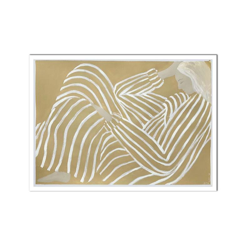 Abstract Lines Figure Poster, Modern Simplicity Striped Wall ArtNordic Canvas Painting, Picture for Living Room, Home Decoration