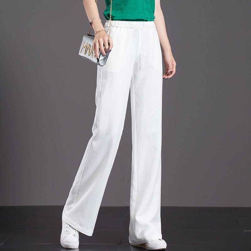 Pure Cotton High-Waisted Wide-Leg Pants for Women, Loose Drapey Fit, Perfect for Spring/Summer 2026.