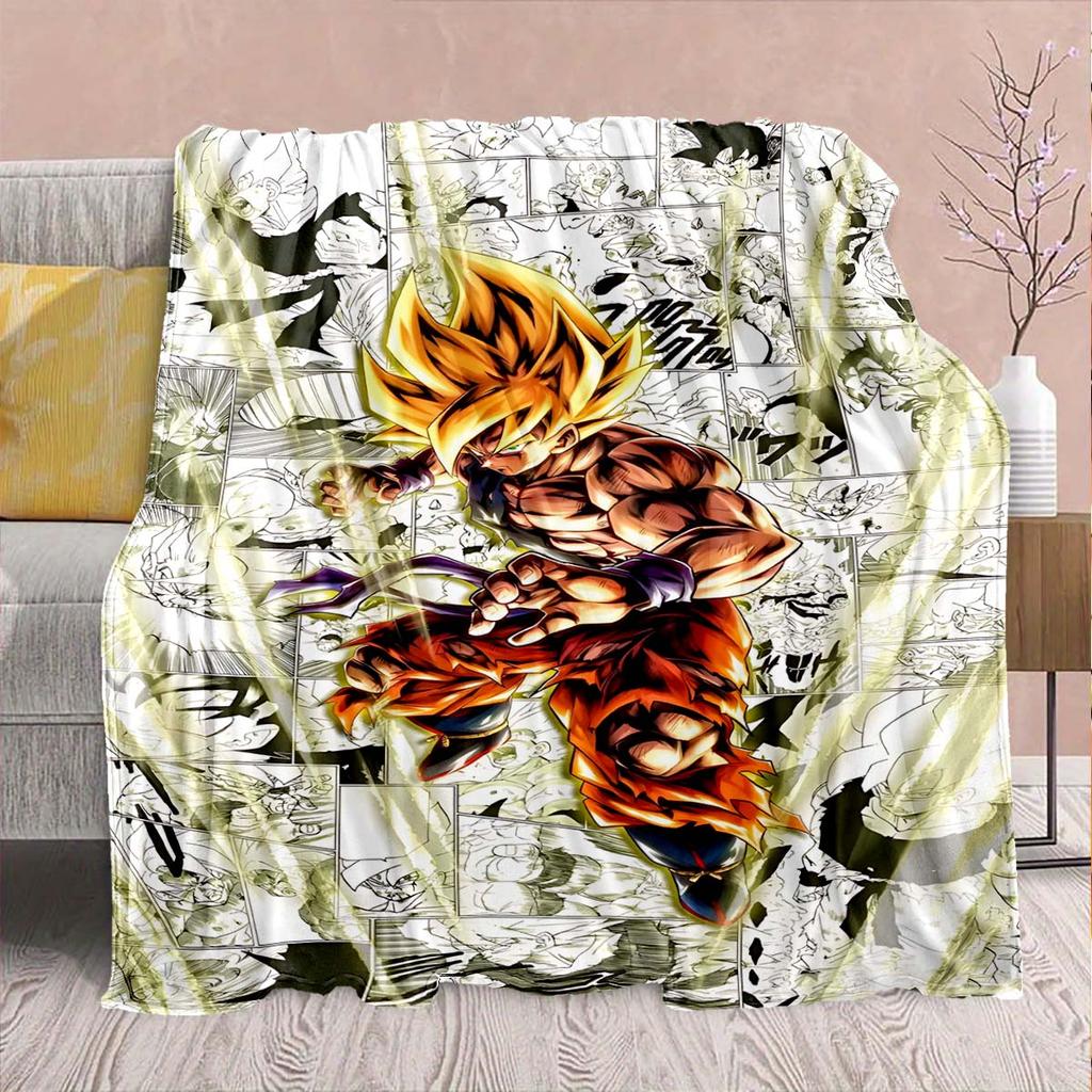 Dragon Ball Anime Flaneldecke - Weich Warm Perfekt für Sofa, Bettwäsche Camping Reise Büro Heimdekoration -QJY