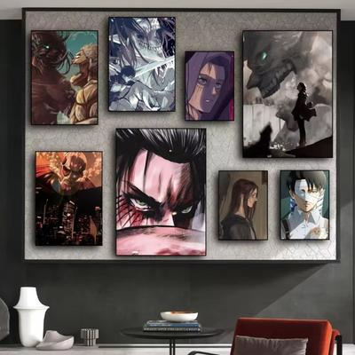 Attack on Titan Anime Plakátové tisky Nástěnné nálepky Samolepky Obrázky Plátno Malba Obývací pokoj Domácí dekorace