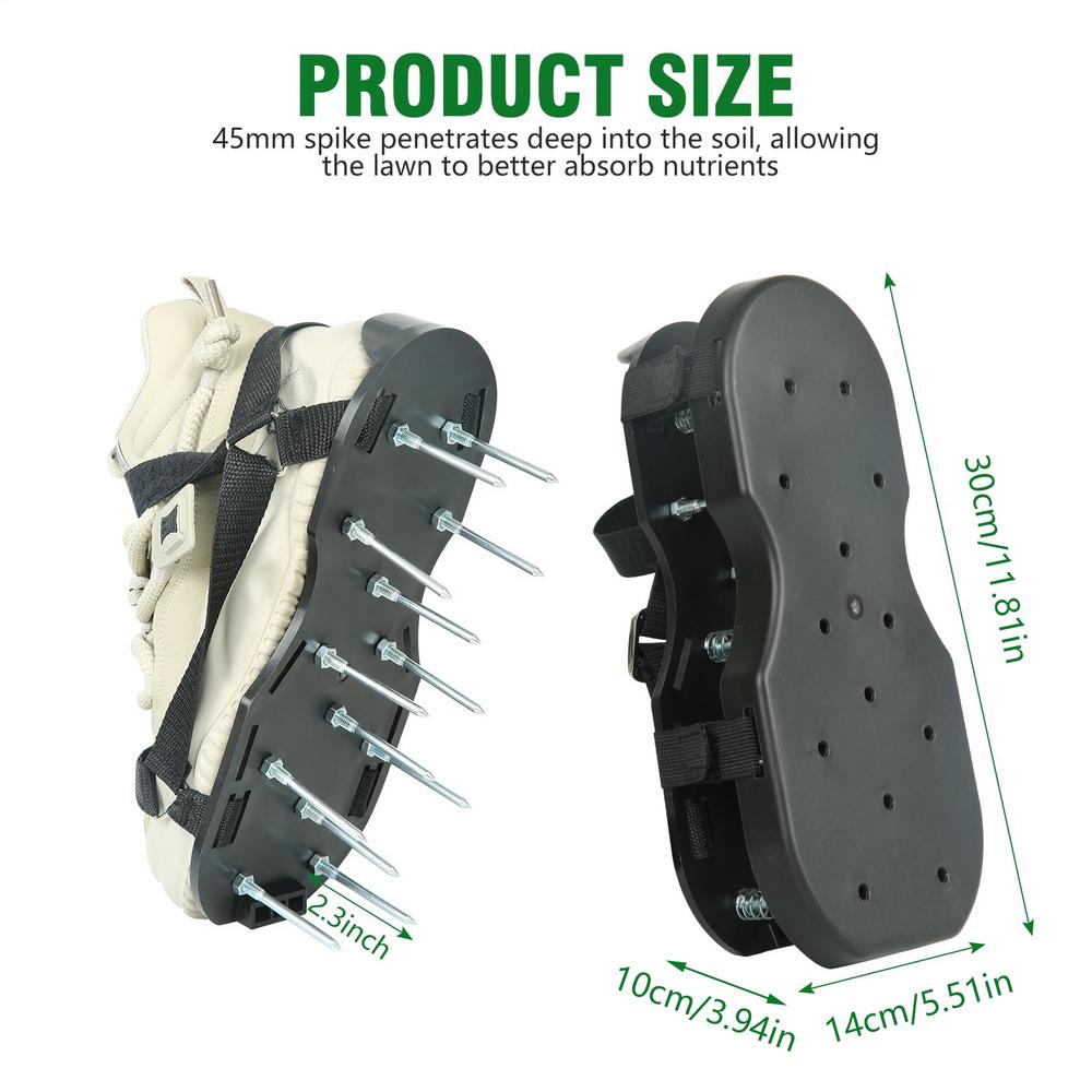 

Двошарові садові взуття для розпушування ґрунту, що економить сили, Взуття для ходьби, Сандалі-аератори для газону, Садові інструменти, Інструменти для розпушування чорний