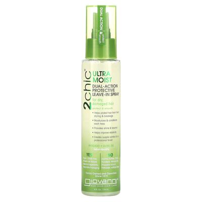 2chic, Ultra Moist Dual Action absorpční ochranný sprej, avokádo + olivový olej, 4 fl oz (118 ml)