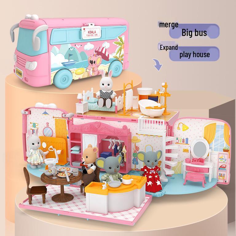 Girls' Role-Playing Koala Diary RV Camper Dollhouse