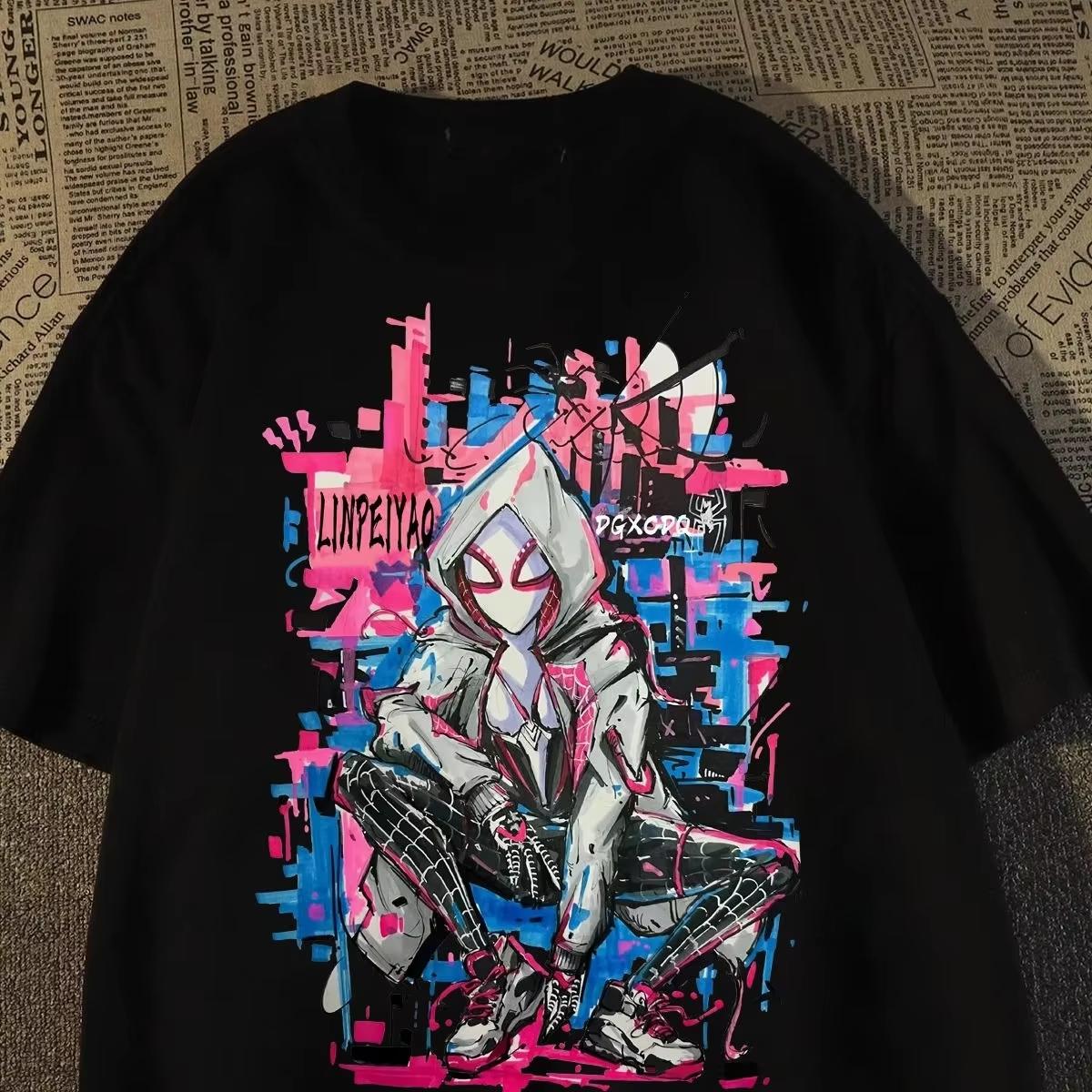 2026 new Marvel genuine brand new highquality American retro SpiderUnisex printed Tshirt S