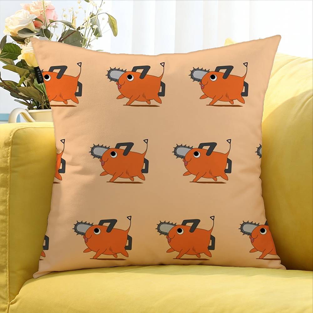 P-Pochita World Various Sizes Square Pillow Case For Car Home Bedchamber Decor