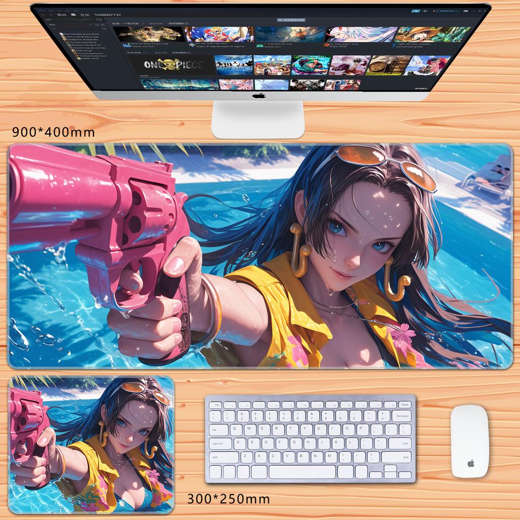 Cute Decorative Wallpaper One Piece Leather Mouse Pad Large Size Anime Boys Zoro Office Non-Slip and Dirt-Resistant Keyboard Mat