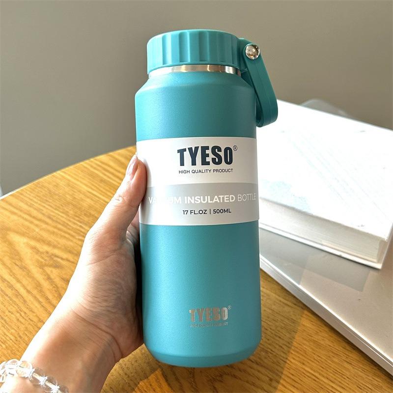TYESO 500/710ml Sports Thermos Cup Double Wall Vacuum Flask Stainless Steel Thermal Mug with Handle Portable Outdoor Travel Cups