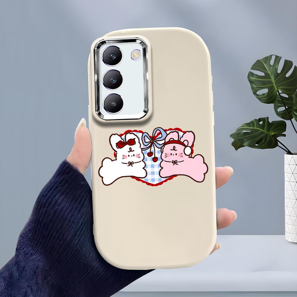 For OPPO A18 A38 A54 A60 A96 Reno12 F 8T 8Z Vivo V30 V40 Y15s Y22 Y27 Y30 Y36 Cartoon Cute Cat Soft Silicone Candy Color Phone Case