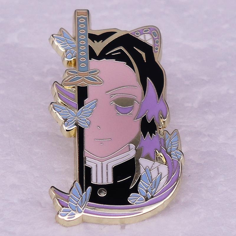 Demon Slayer Shinobu Kocho Insect Pillar Anime Pin Badge Gift