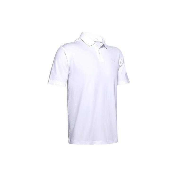 Under Armour Polo Shirts Men's White Polo Collar Moderate Straight Fit 1351129-100