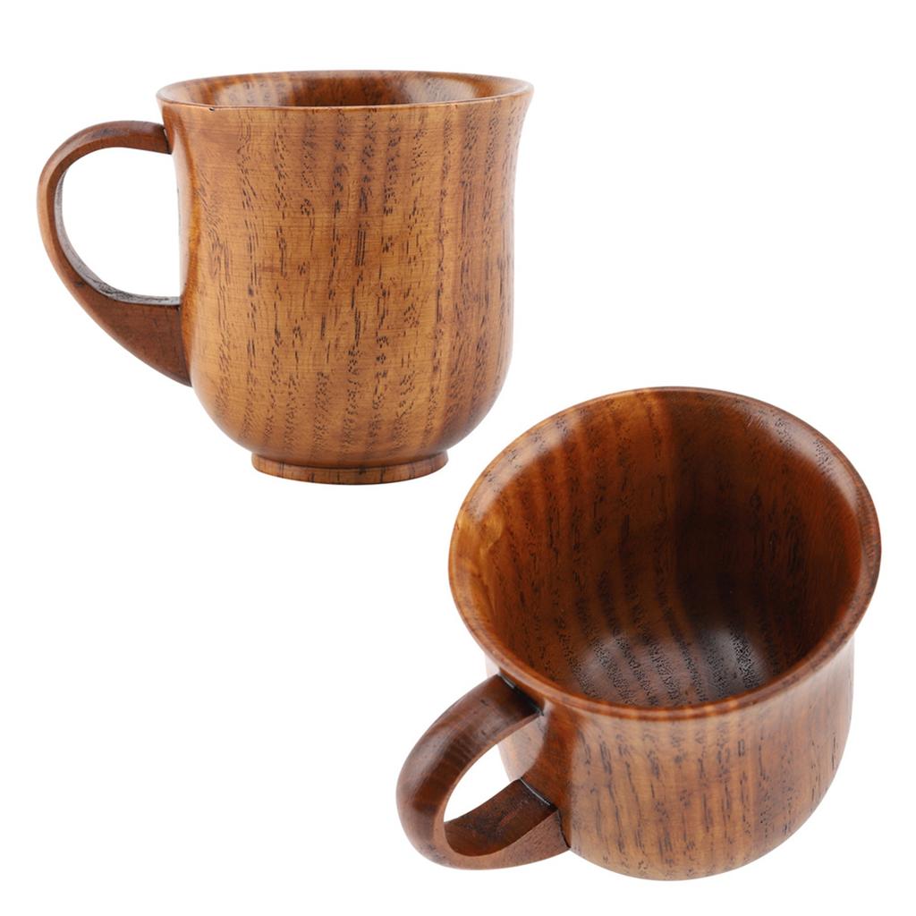 Portable Natural Wood Cup with Handle Wooden Teacup Coffee Beer Juice Drinking Mug (#2)
