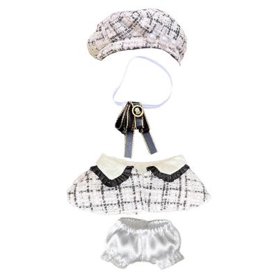 Niannyyhouse 10cm15cm Haine de pluș, Articole pentru cap, Papion, Fustă, Accesorii, Pălărie, Pelerină, Pantaloni, Ținută pentru păpușă din bumbac (B-White, 10cm)