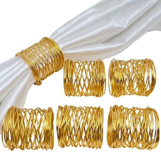 Twisted Wire Napkin Rings Wire Mesh Napkin Holders Golden Metal Napkin