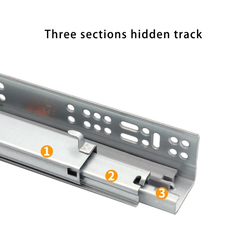 Concealed Drawer Runners Soft Close Undermount Full Extension Cabinet Rails with Locking Devices Rusts Resistant Slides