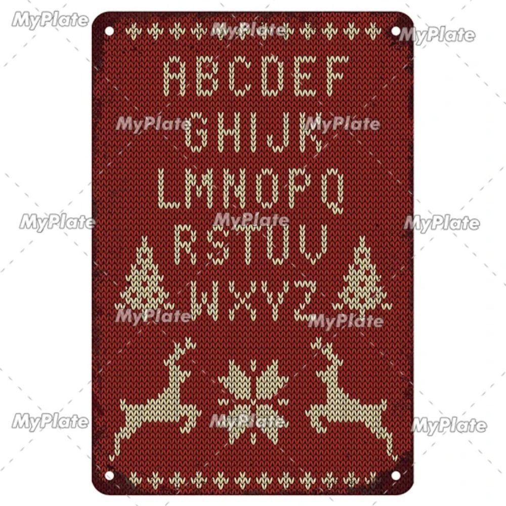 Vintage Christmas Metal Tin Sign Home Festive Wall Decor