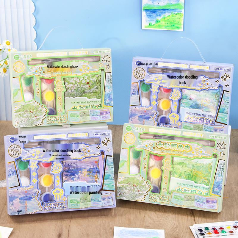 Wheat Culture Portable Mini Watercolor Fishing Sketchbook Set