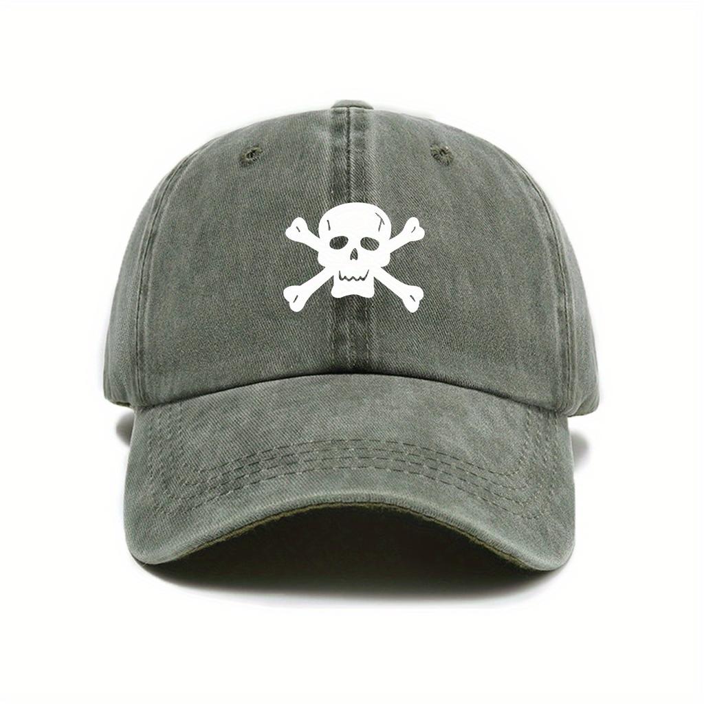 Urban Style Adjustable Baseball Cap with Skull Motif  Woven Polyester Hand WashDry Clean Unisex