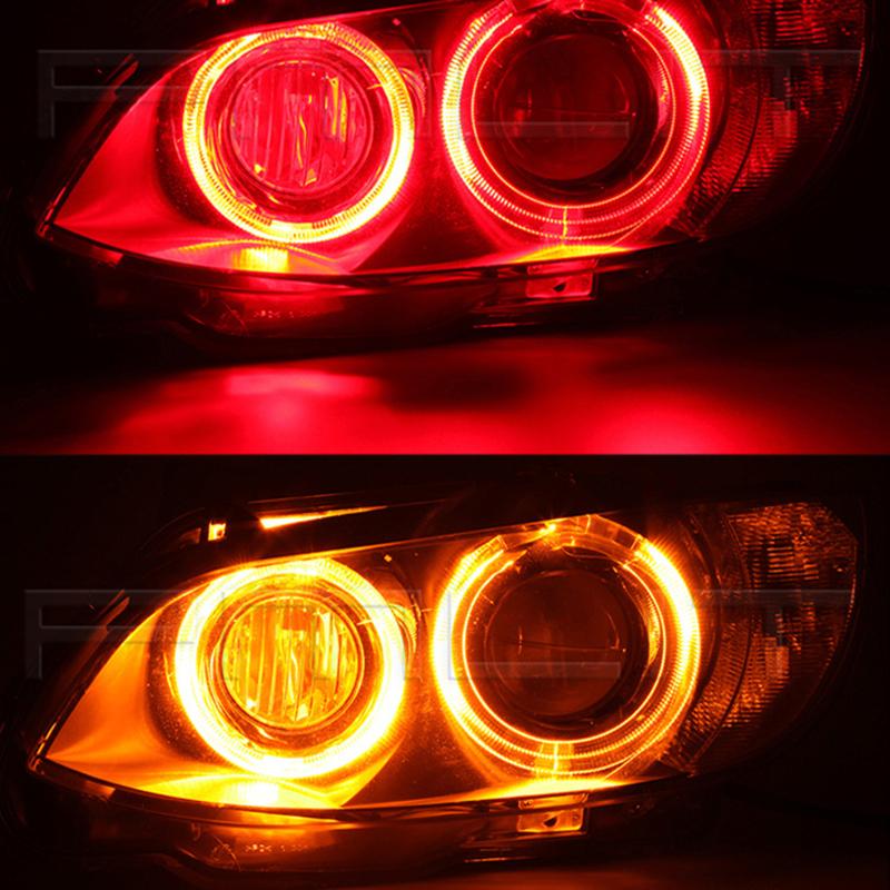 1Pc Multi Color Angel Eye Circle Ring Led Headlight Fog Lamp Double Light Lens