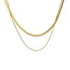 Minimalist Double-Layered Snake Chain Necklace - Hip Hop Trend, European & American Style, Short Clavicle Chain for Women