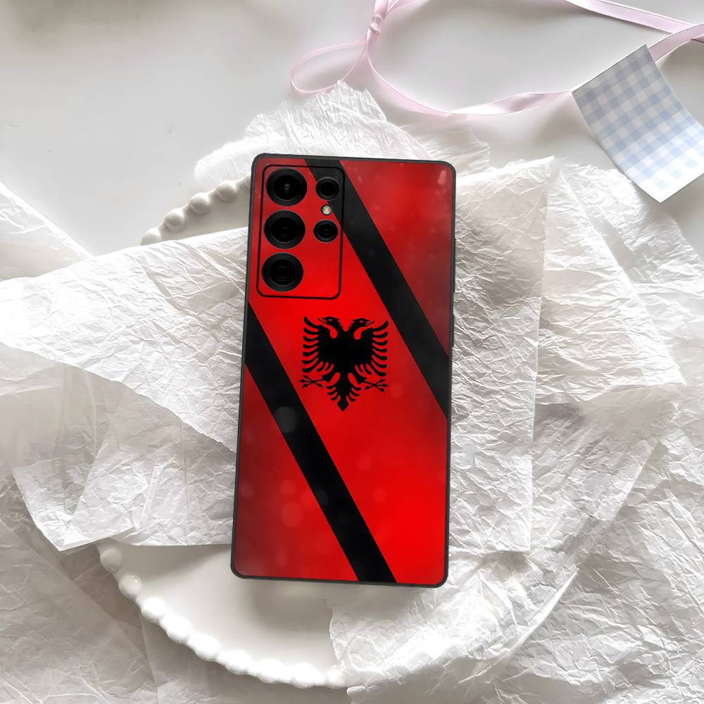 Albanien Flagge Adler Logo Handyhülle Für Samsung S 24 Fe 25 Ultra Plus 20 Lite 21 30 22 23 24 22 Ultra 5G Fundas