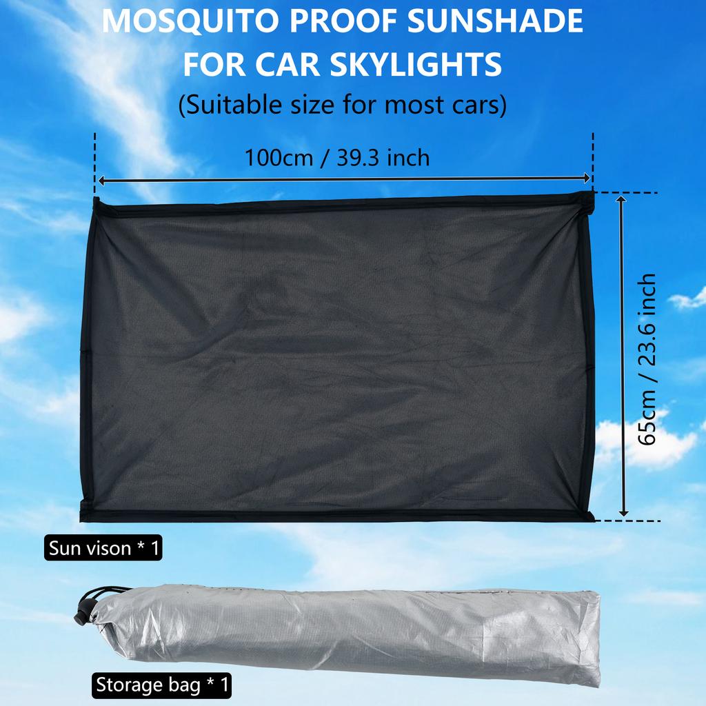 Car Sunroof Anti-mosquito Sun Shade Breathable Car Sunroof Screen Roof Magnetic Sun Protection Cover for Car Camping Trips
