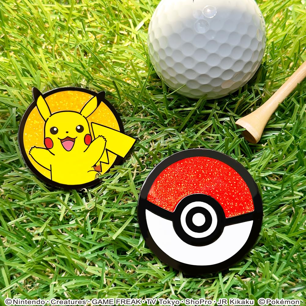 Golf BIG Size Clip Licensed Product Pokémon Marker, (Pikachu), Type, Magnetic,