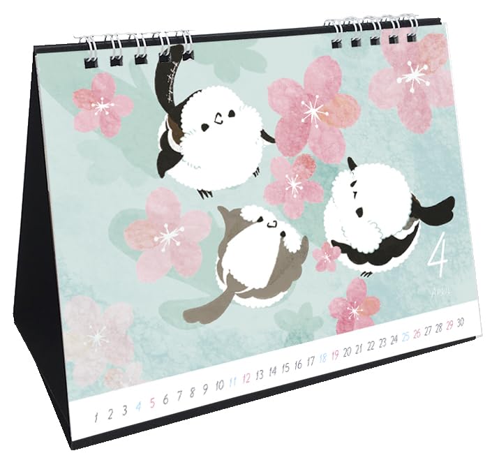 Piyo Techo Seasonal Tit January Start Long-tailed Calendar, Desk, 2026,