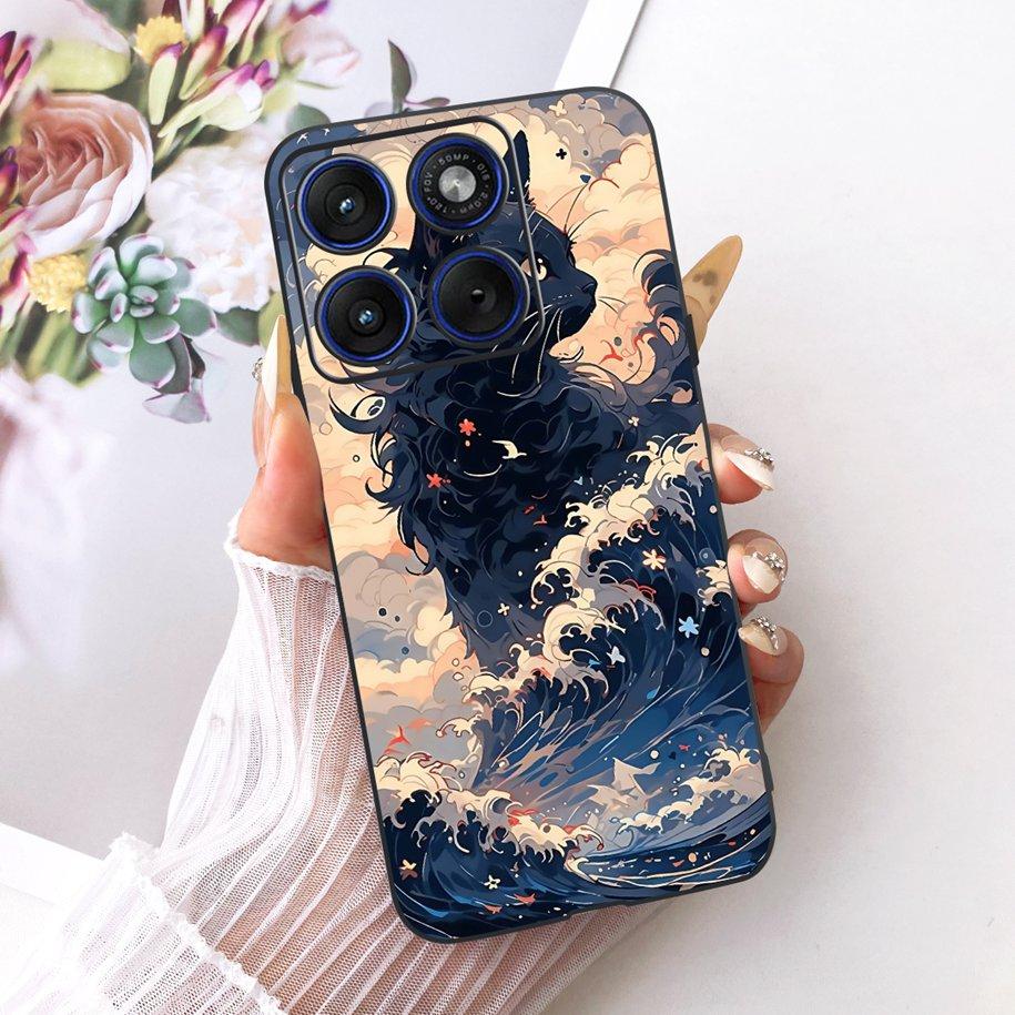 6.7" For Motorola Edge 70 Phone Case Luxury Dragon Cartoon Cover Soft Black Silicone Shell For Motorola Edge70 Moto X70 Air Etui