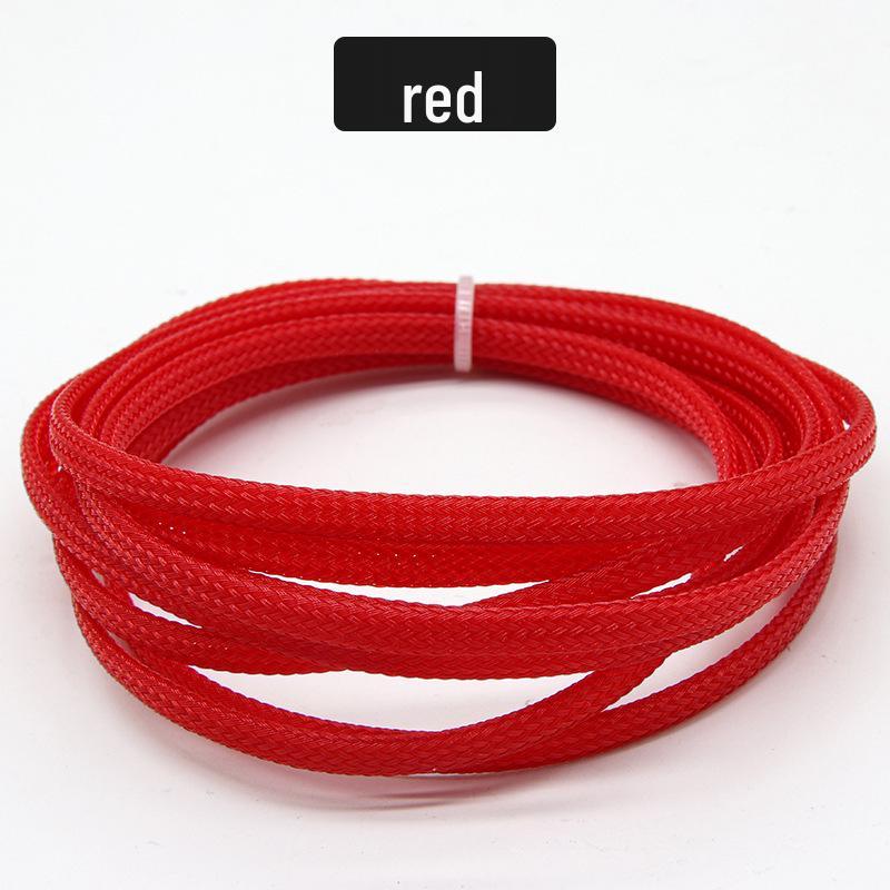 PET Braided Expandable 3mm Snakeskin Mesh Audio Cable Sleeve, Nylon Shockproof, 5 Meters