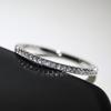 Minimalist Thin Cubic Zircon Finger Ring Silver Tone Dainty Jewelry for Wedding Dinner Party Formal Event Wear