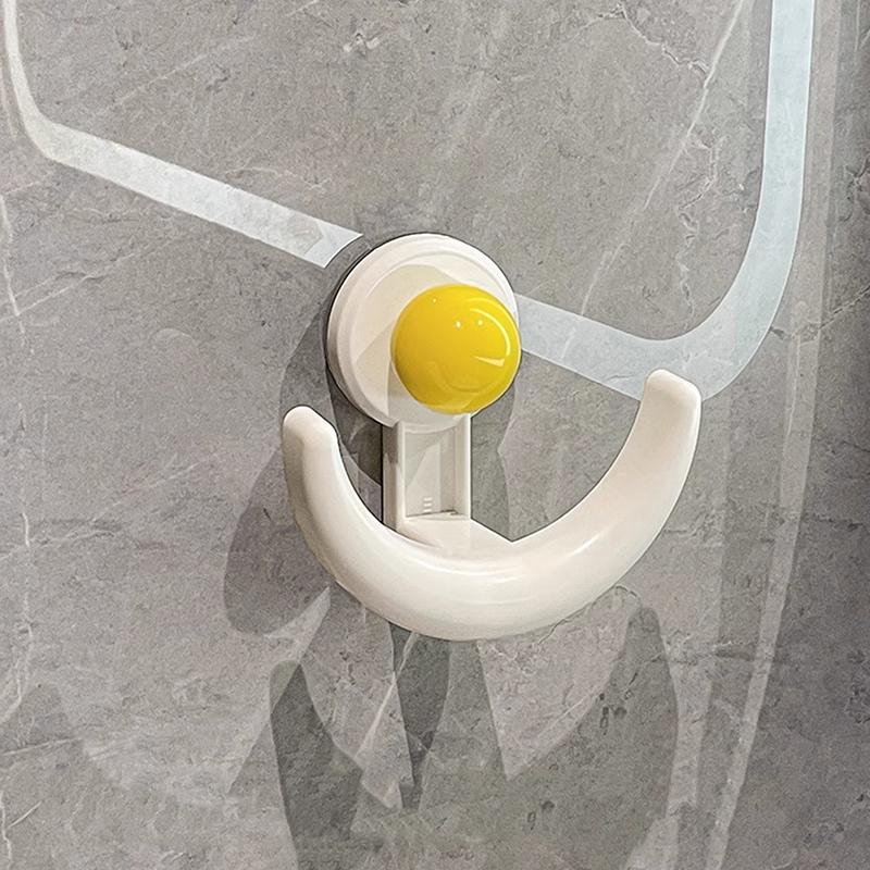 

1 шт. Крючок на присоске для ванной комнаты, полумесяц, дофамин, резинка для волос, зажим, стойка для хранения, аксессуар для волос, подвесной органайзер жёлтый