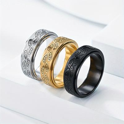 1Pc Fashion Niche Decompression Devil Eye Rotating Eye Ring, Both Men and Women Can